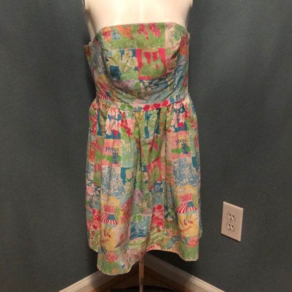 Lilly Pulitzer State of Mind Strapless Dress 00 - Picture 2 of 7